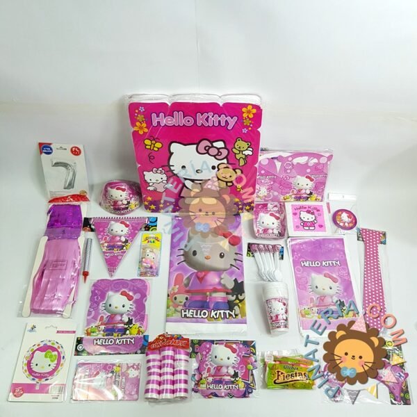 kit de decoración personalizado para fiestas infantiles | Decoración temática Hello Kitty para cumpleaños infantil fiestas y piñatas Bogotá