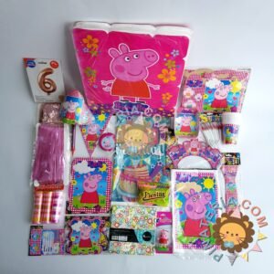 kit de decoración personalizado para fiestas infantiles | Decoración temática Peppa pig para cumpleaños infantil fiestas y piñatas Bogotá