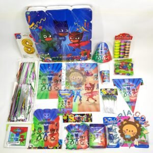 kit de decoración personalizado para fiestas infantiles | Decoración temática Heroes en pijamas para cumpleaños infantil fiestas y piñatas piñatería en Bogotá