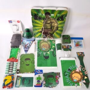 kit de decoración personalizado para fiestas infantiles | Decoración temática Hulk para cumpleaños infantil fiestas y piñatas piñatería en Bogotá