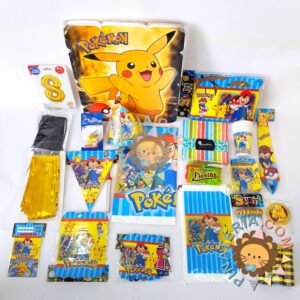 kit de decoración personalizado para fiestas infantiles | Decoración temática Pokemon para cumpleaños infantil fiestas y piñatas piñatería en Bogotá
