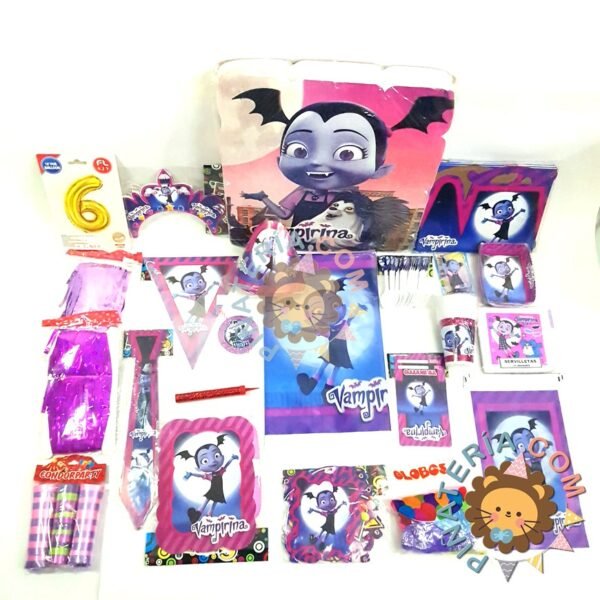 kit de decoración personalizado para fiestas infantiles | Decoración temática Vampirina para cumpleaños infantil fiestas y piñatas piñatería en Bogotá
